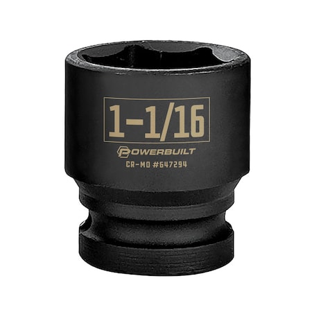 Powerbuilt 1/2" Drive 1-1/16" Impact Socket 647294